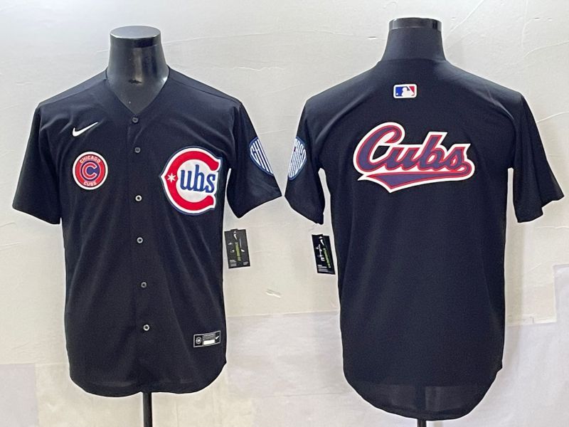 Men 2025 Chicago Cubs Blank Black Fashion Retro Nike MLB Jersey style 8->chicago cubs->MLB Jersey